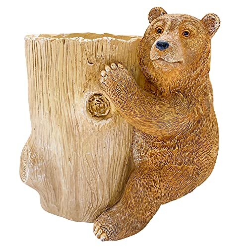 Brown Bear Utensil Holder for Kitchen counter, Kitchen Utensil Pot, Utensil crock for Kitchen counter, crock Pot, Outdoor Utensil Holder of Bear Huggi